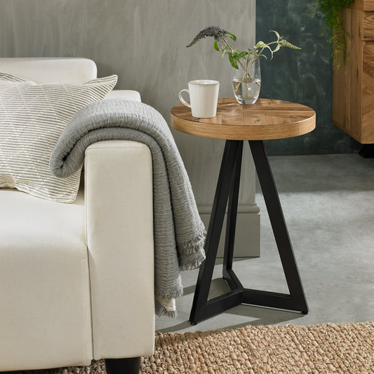 Glendale Rustic Oak Lamp Table