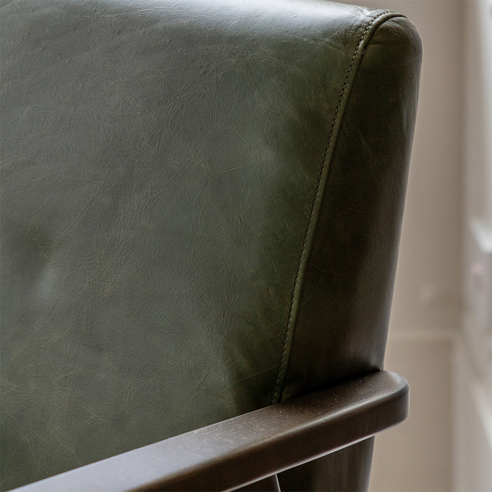Emberton Armchair in Heritage Green Leather