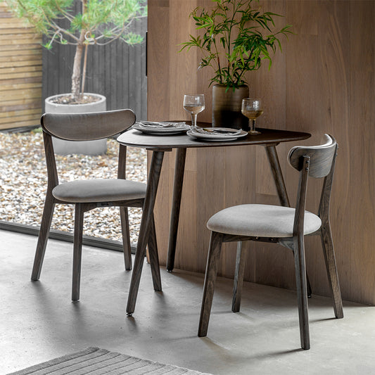 Linton Oval Dining Table in Smoked Oak