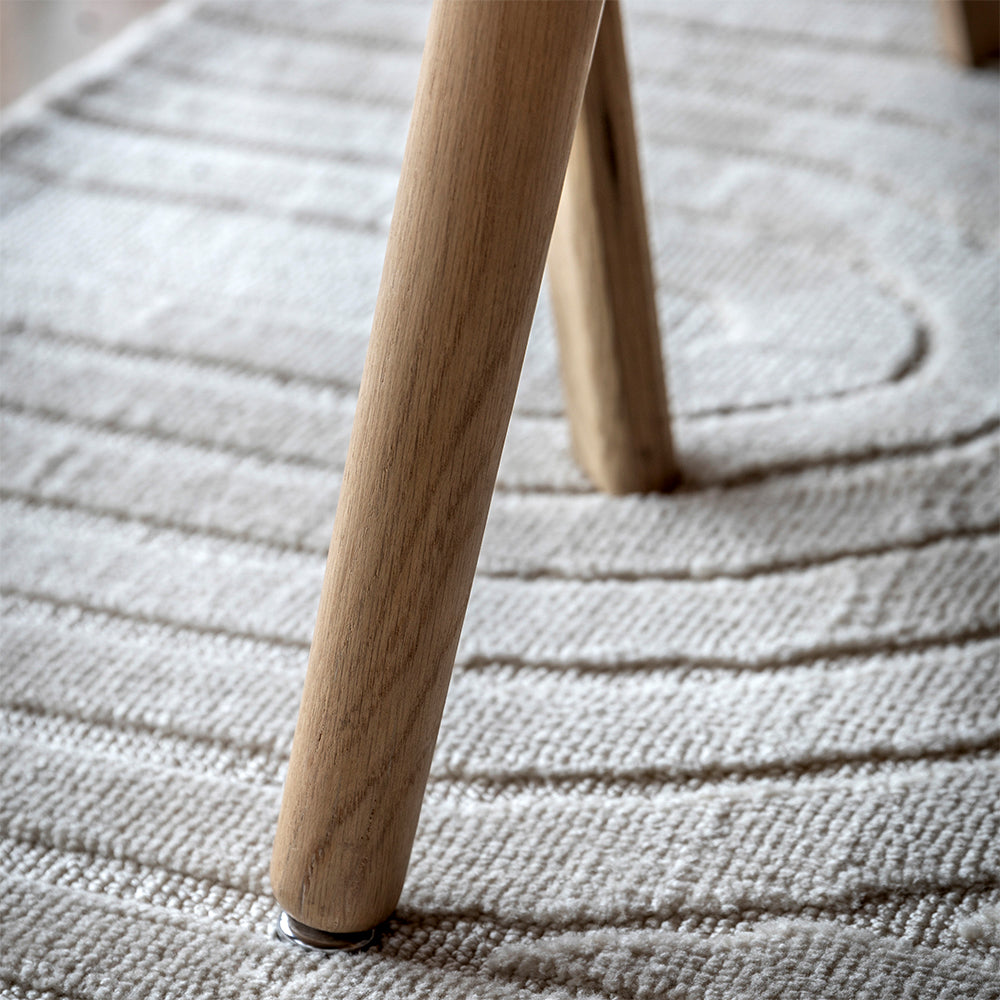 Rectangular wooden dining table in natural oak finish