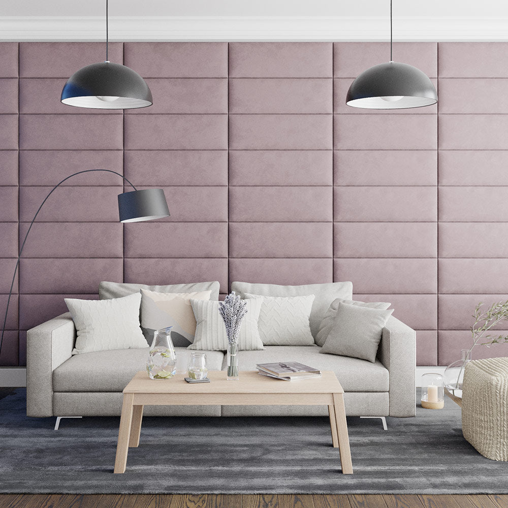 EasyMount Upholstered Wall Panels Pack of 8 in Blush