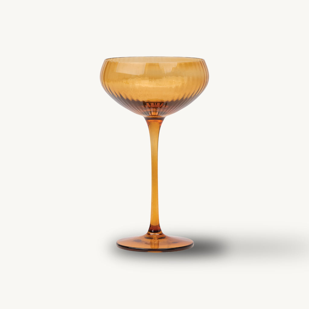 Set of 2 The Lou Coupe Cocktail Glasses in Amber