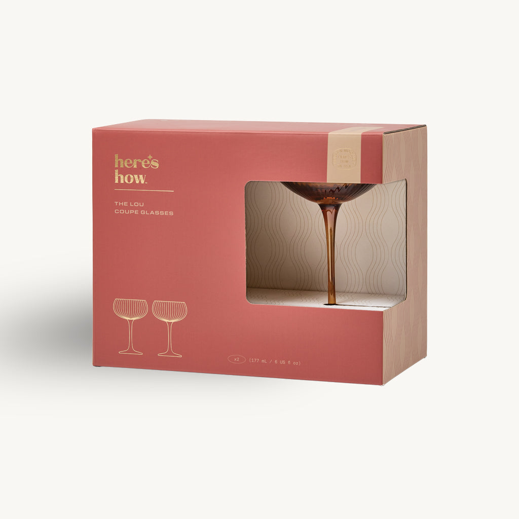 Set of 2 The Lou Coupe Cocktail Glasses in Amber