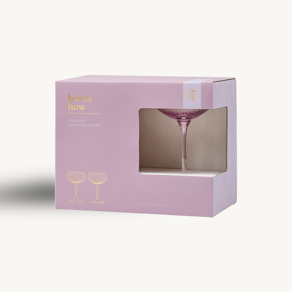 Set of 2 The Lou Coupe Cocktail Glasses in Lilac