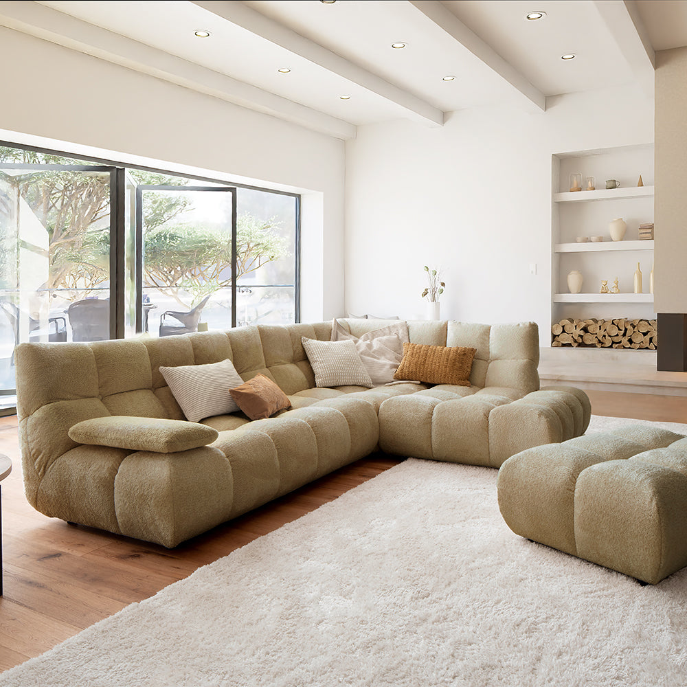 Luka Chaise Sofa in Shaun Old Gold
