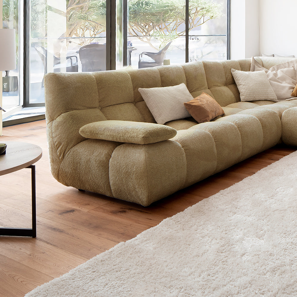 Luka Chaise Sofa in Shaun Old Gold