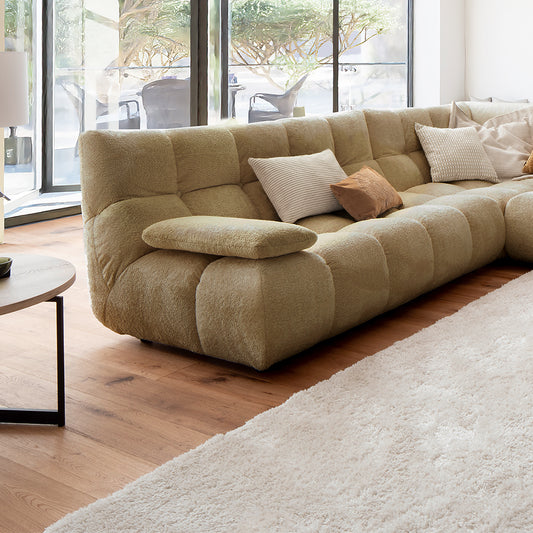 Luka Chaise Sofa in Shaun Old Gold