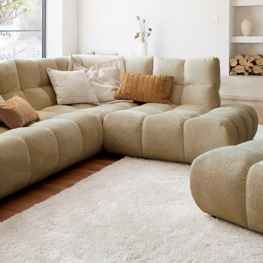 Luka Chaise Sofa in Shaun Old Gold