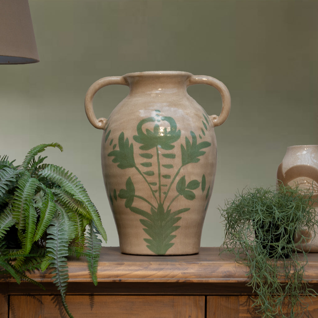 Maiolica Handled Vase