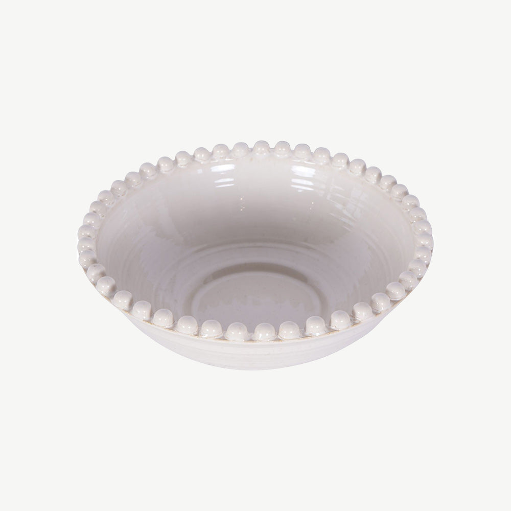 Mediterranean Reactive Glaze Ceramic Bowl in Cream