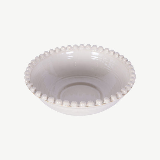 Mediterranean Reactive Glaze Ceramic Bowl in Cream