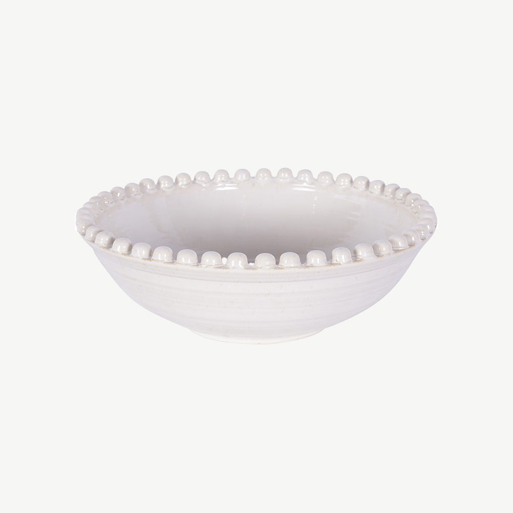 Mediterranean Reactive Glaze Ceramic Bowl in Cream