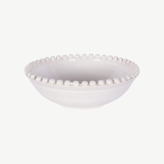 Mediterranean Reactive Glaze Ceramic Bowl in Cream