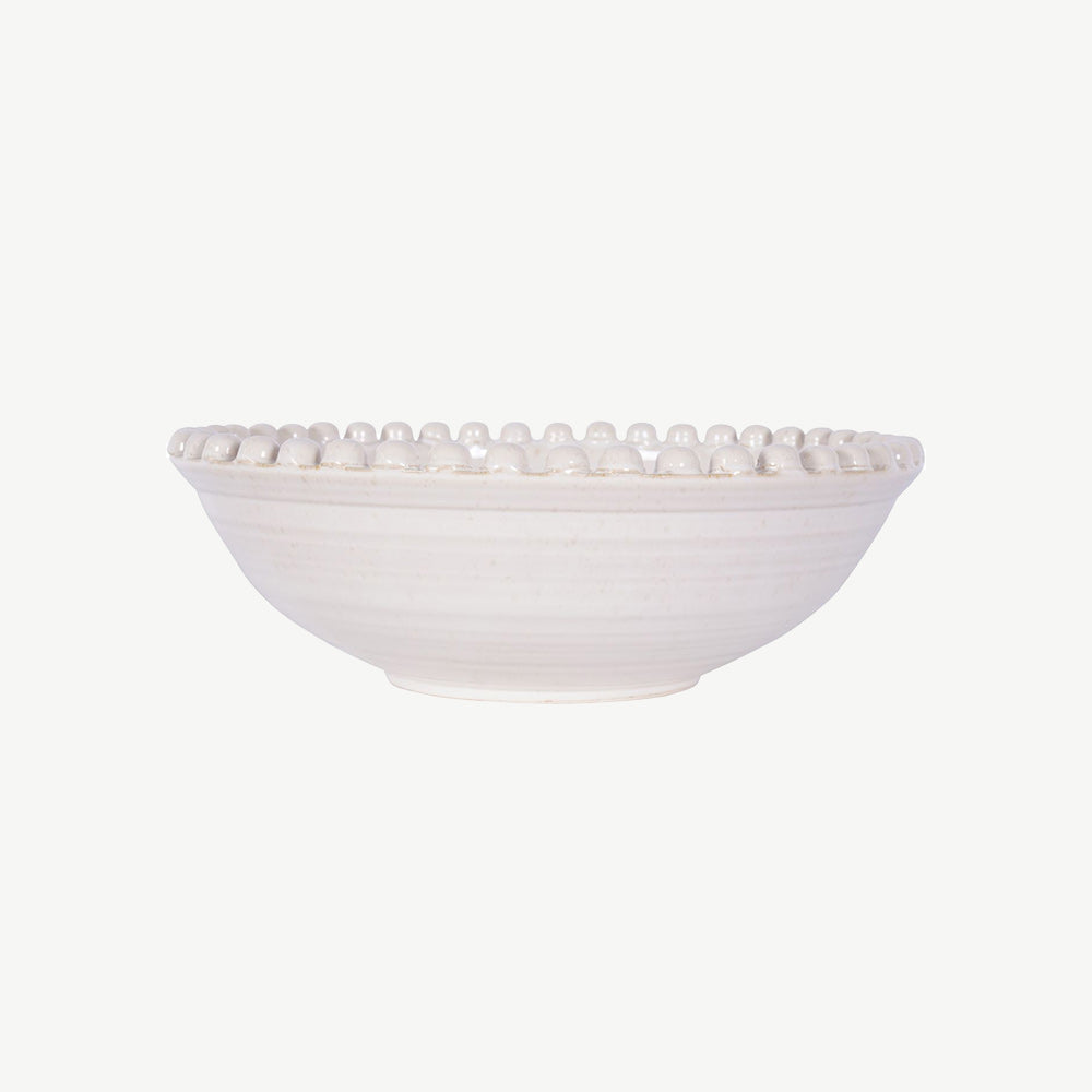 Mediterranean Reactive Glaze Ceramic Bowl in Cream