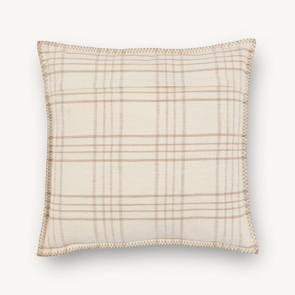 Embroidered Beige 'Merry Christmas' Cushion