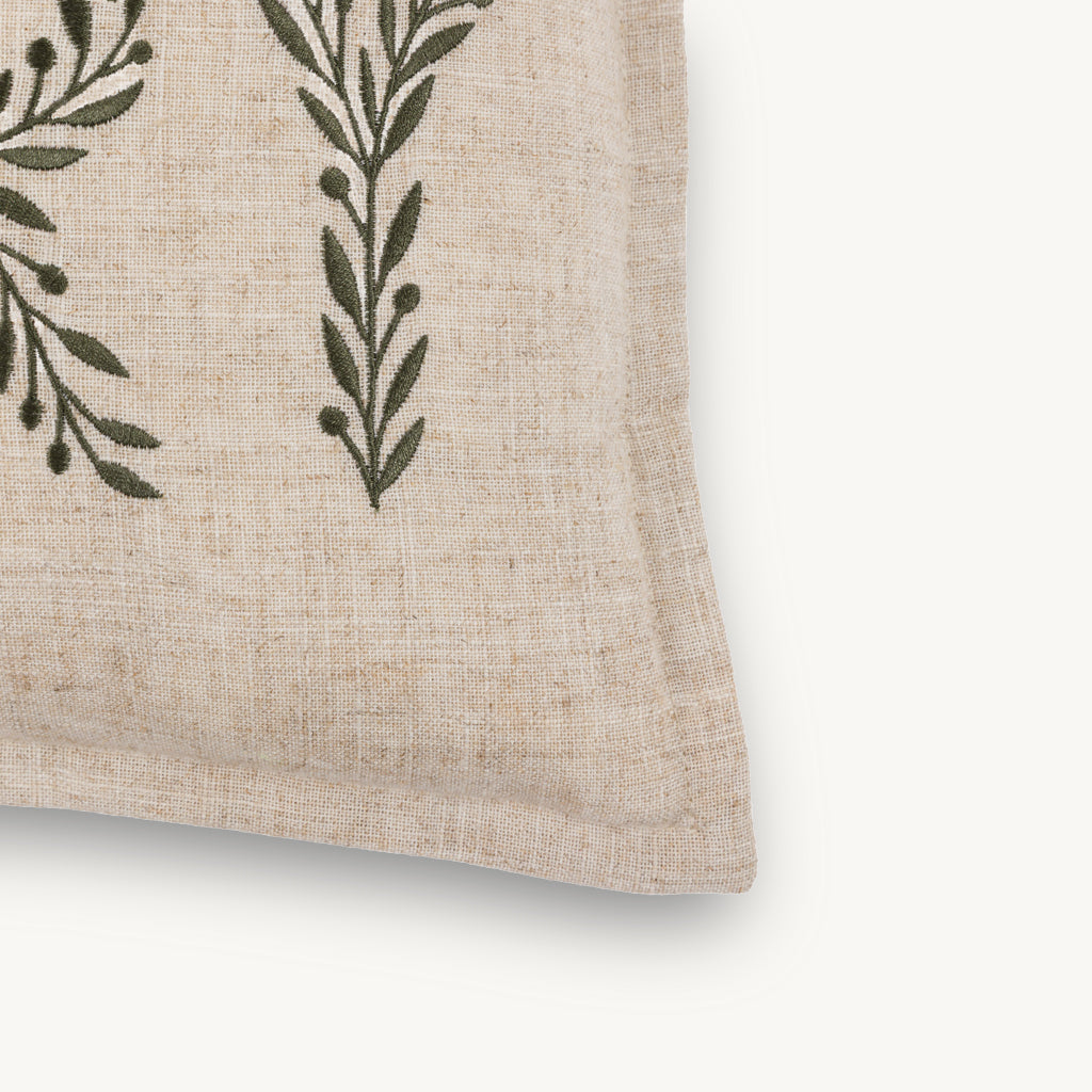 Embroidered Linen 'Merry' Cushion