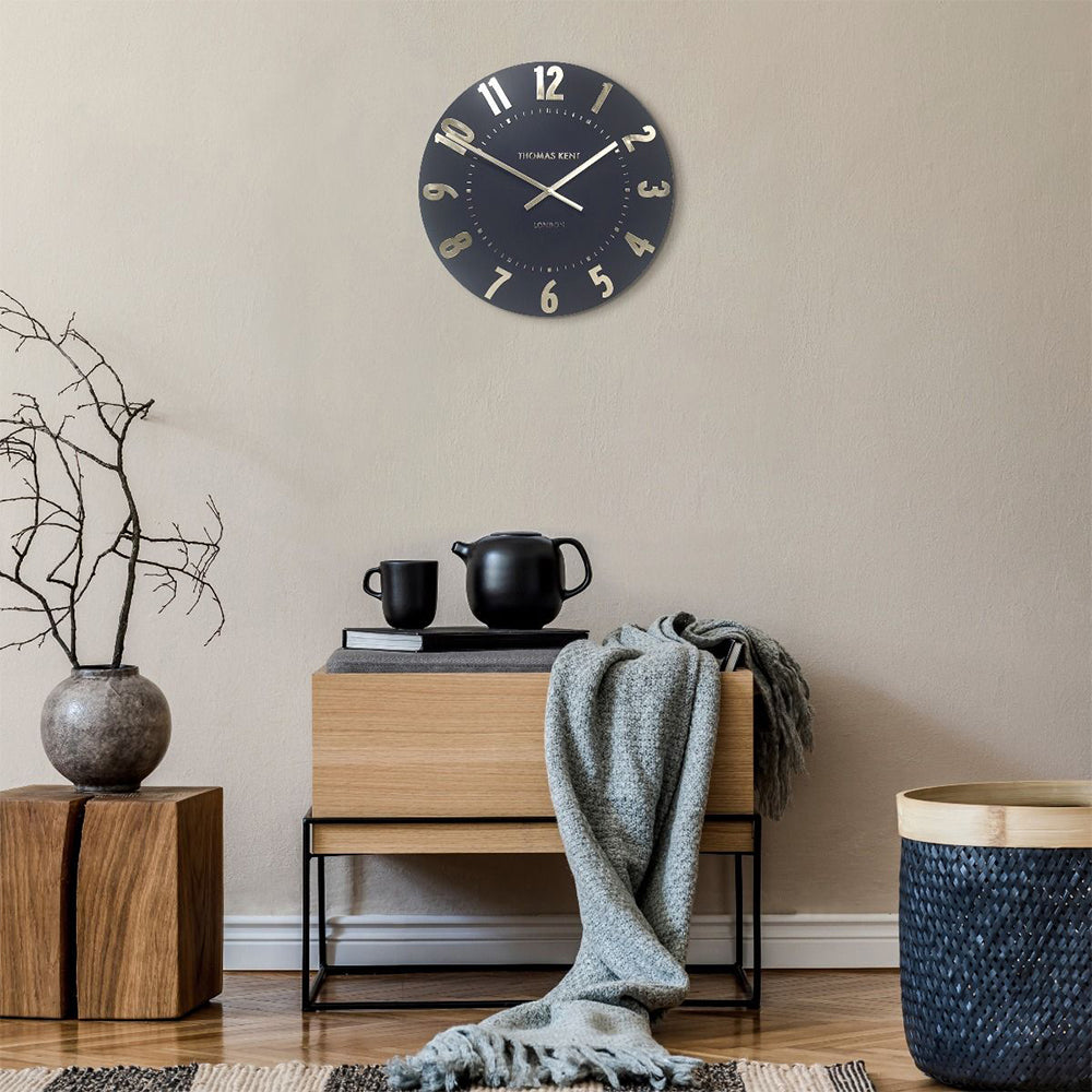 Mulberry wall clock in dark blue