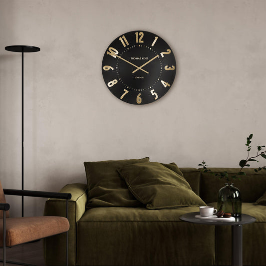 Mulberry wall clock in noir