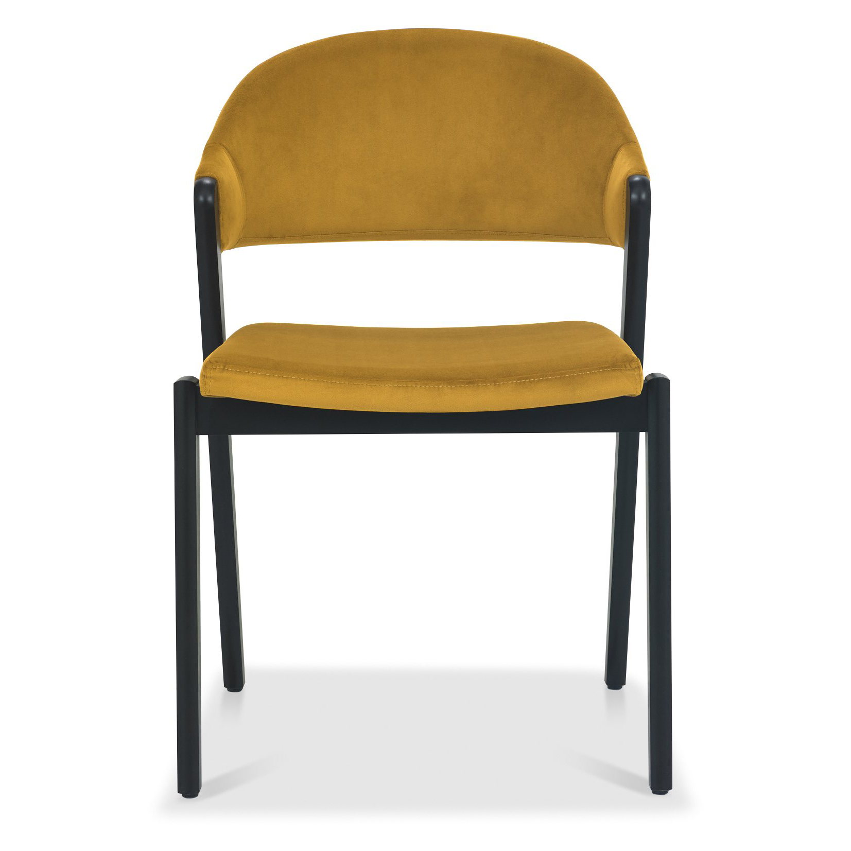 Highgate Peppercorn Dining Chair in Mustard Velvet