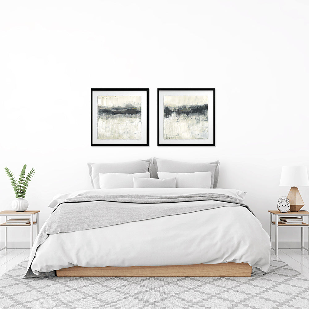 3D effect artwork in a soft, pastel hues on deckled edge watercolour paper, placed in a black box frame
