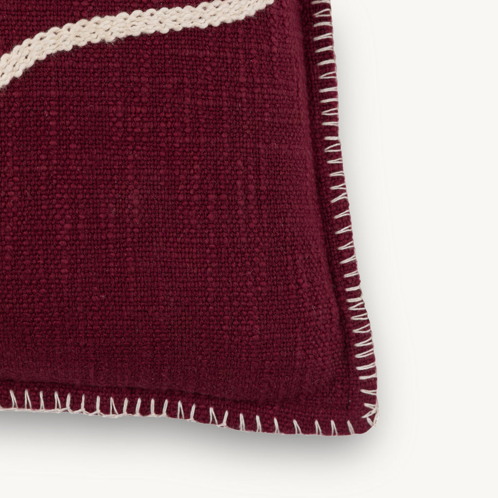 Embroidered Red 'Noel' Cushion
