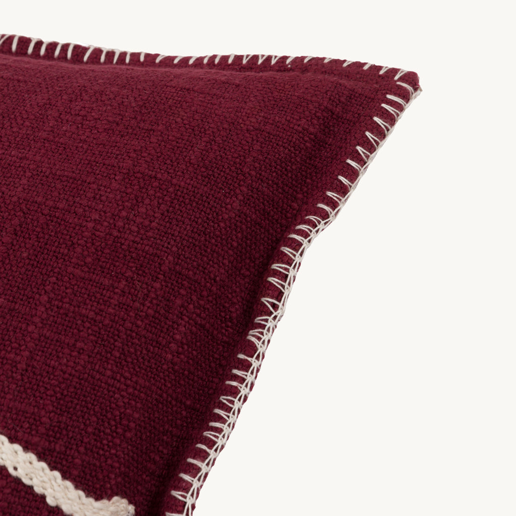 Embroidered Red 'Noel' Cushion