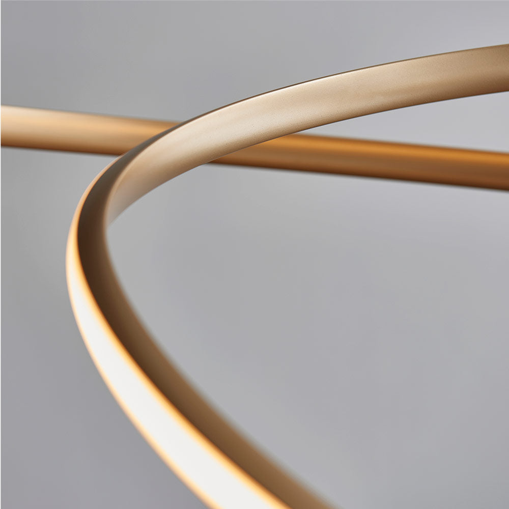 Contemporary gold finished spiral pendant with matt white diffuser
