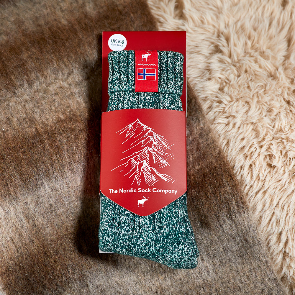 Norwegian Fjord Sock in Pine Green