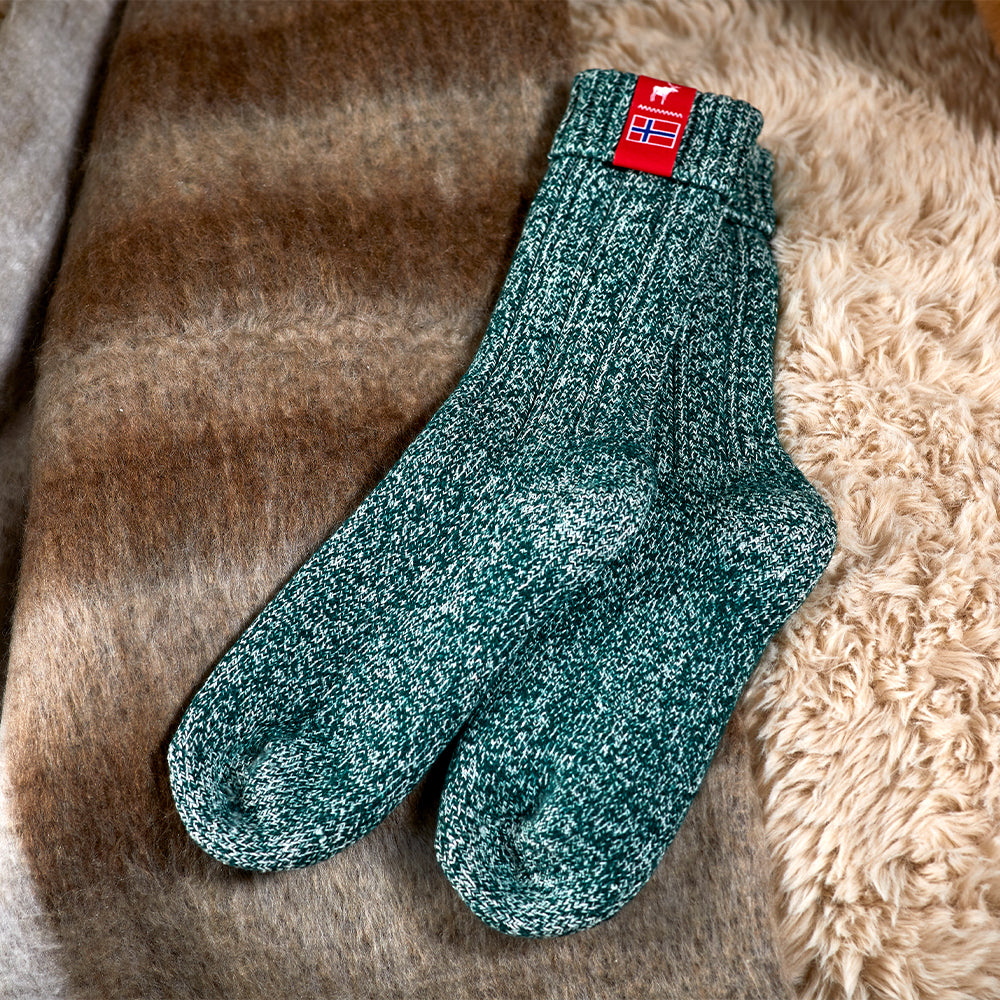 Norwegian Fjord Sock in Pine Green