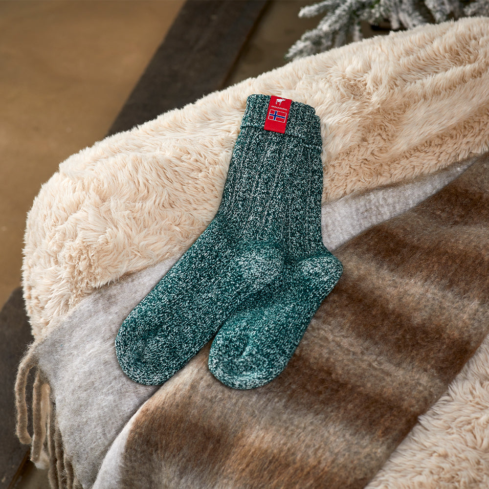 Norwegian Fjord Sock in Pine Green