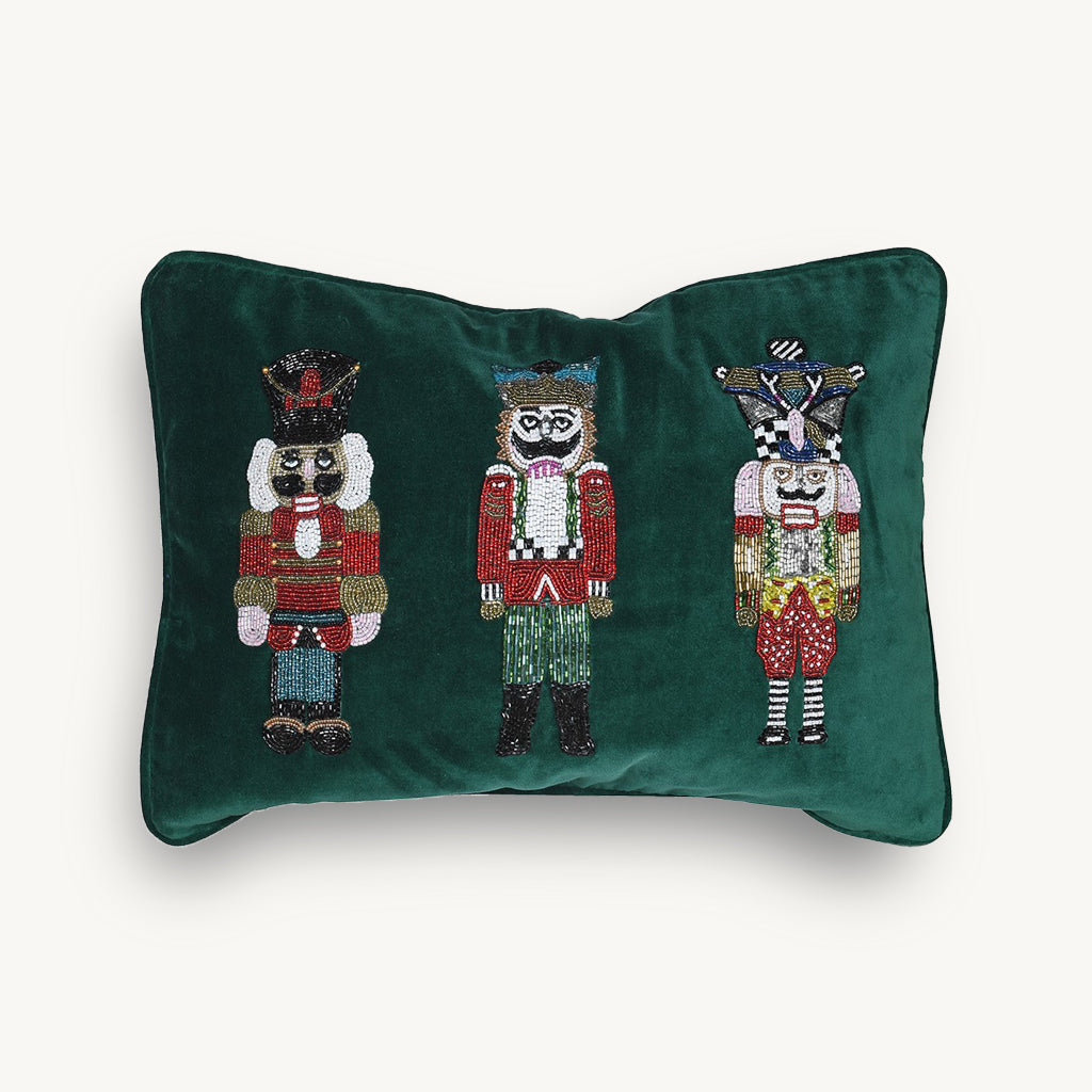 Nutcracker Noel Velvet Cushion