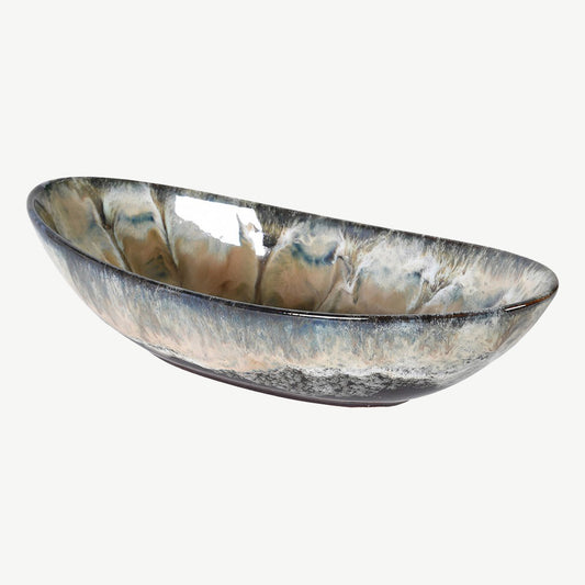 Ocean Glazed Oval Bowl