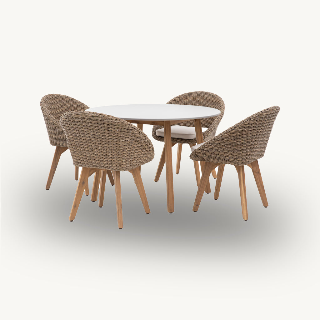Santorini 4 Seater Outdoor Dining Set