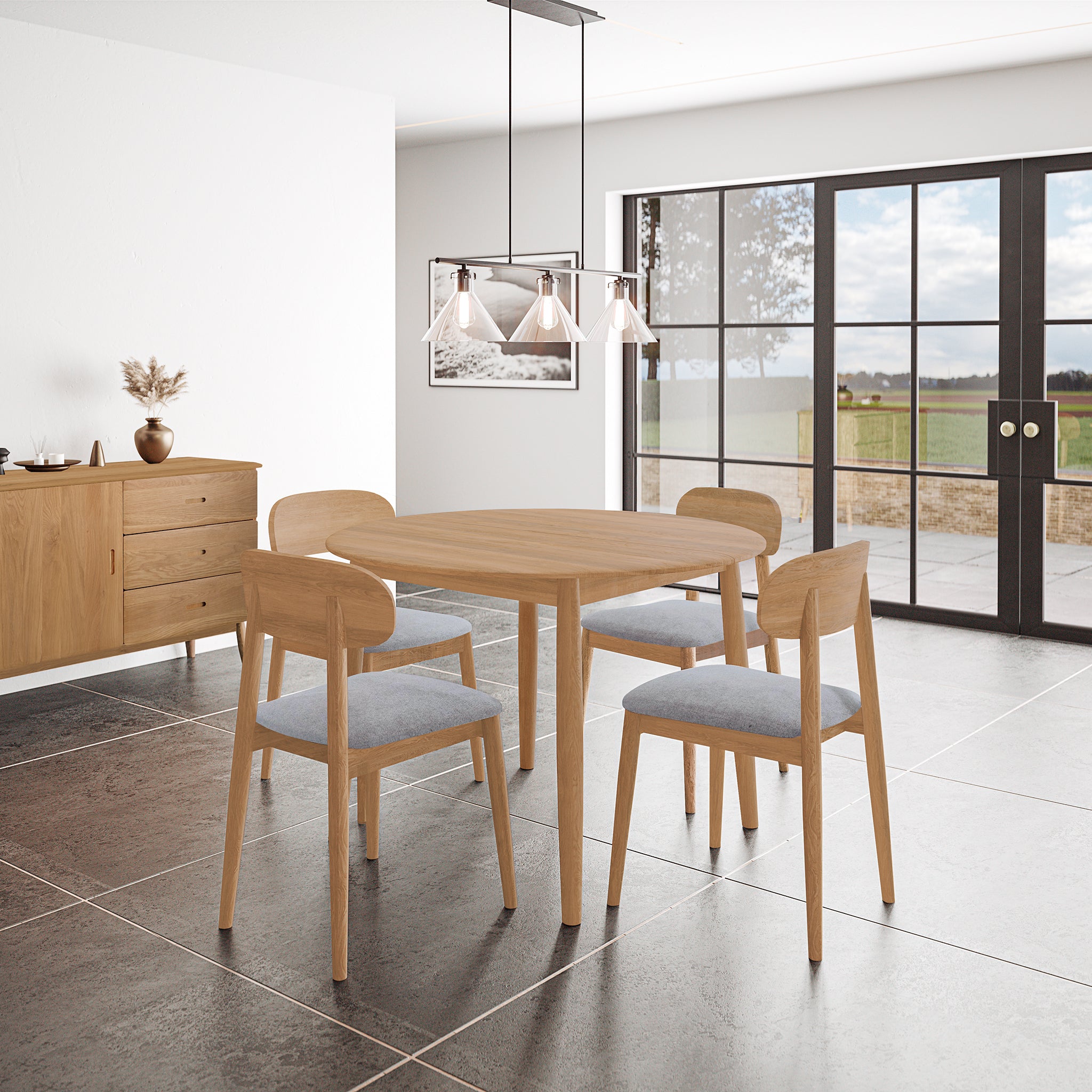 Oxie Round 110-140cm Extending Dining Table