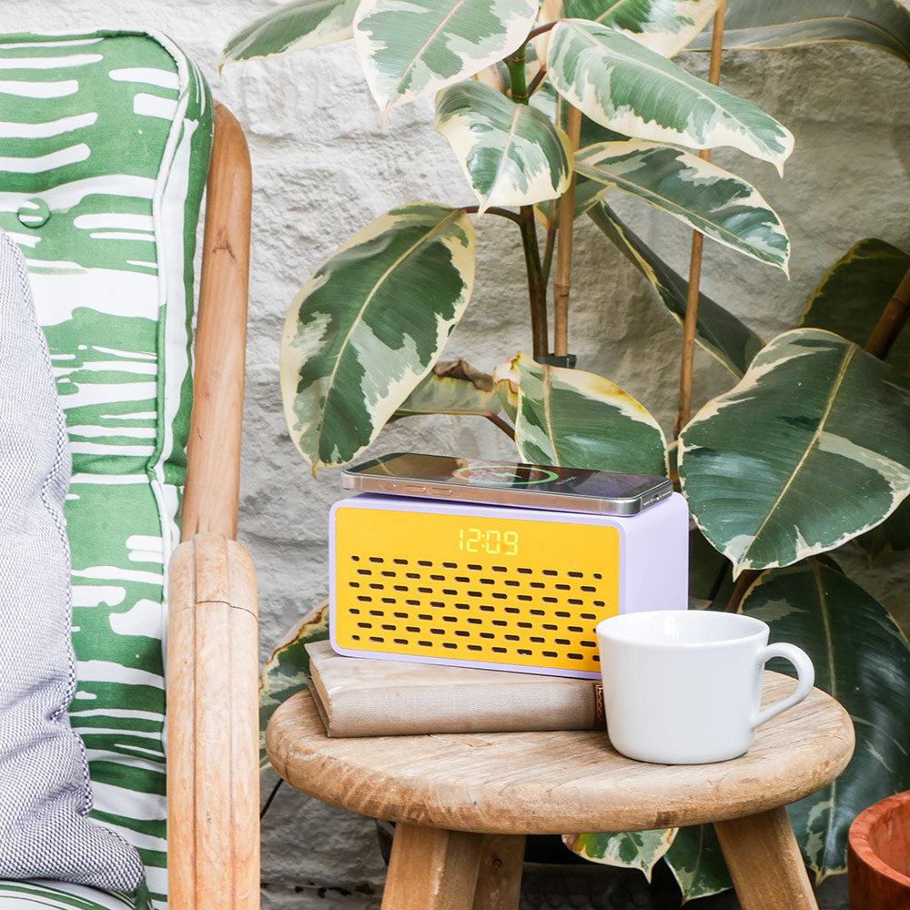 Rise Mix Bluetooth Speaker, Wireless Charger & Alarm Clock in Yellow