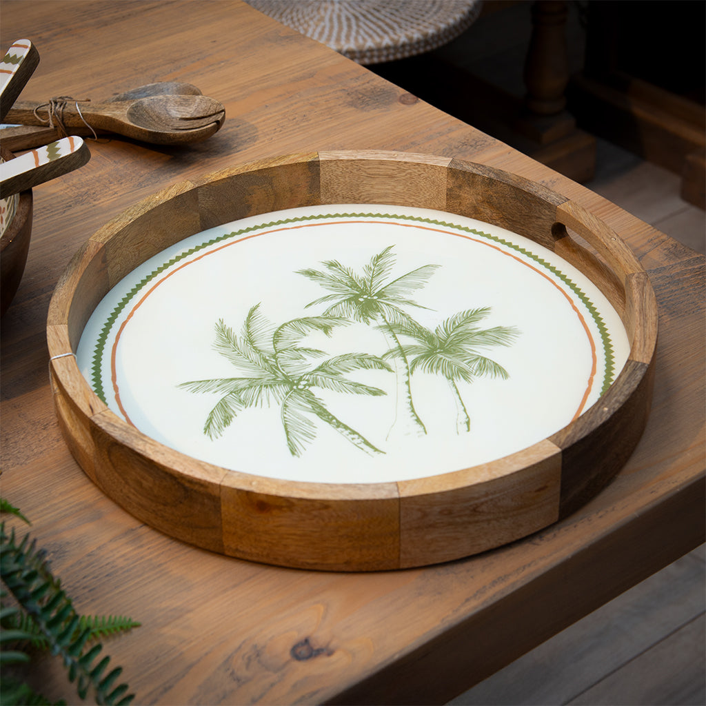 Wooden Palm Serving Tray
