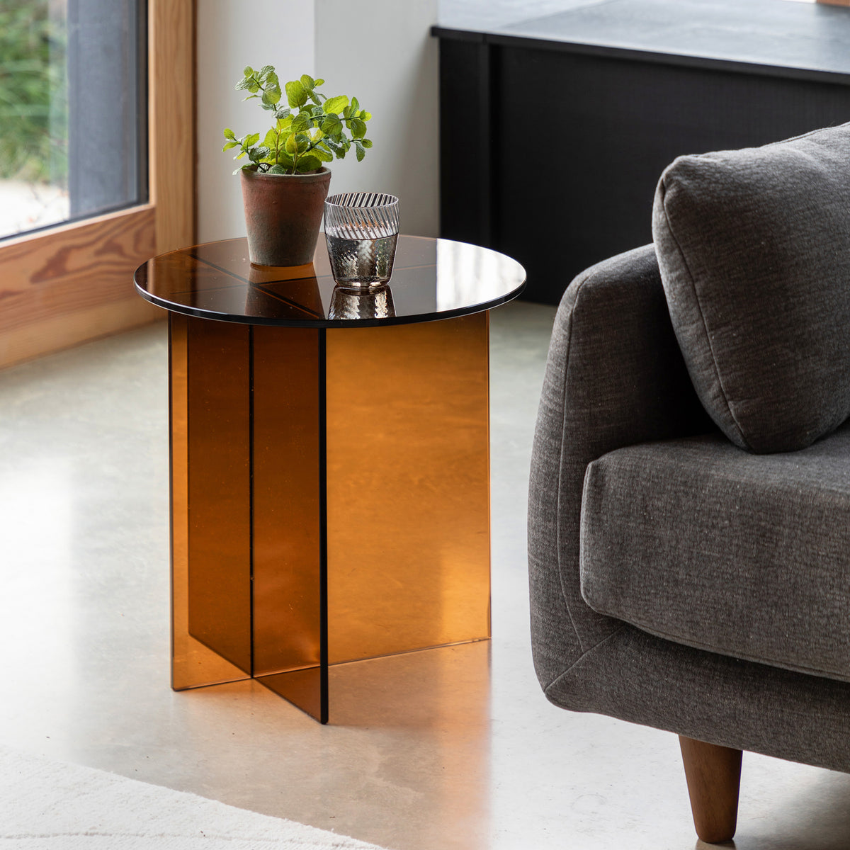 Parioli Round Glass Side Table