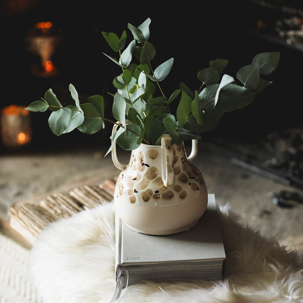 Peach Ceramic Handled Vase