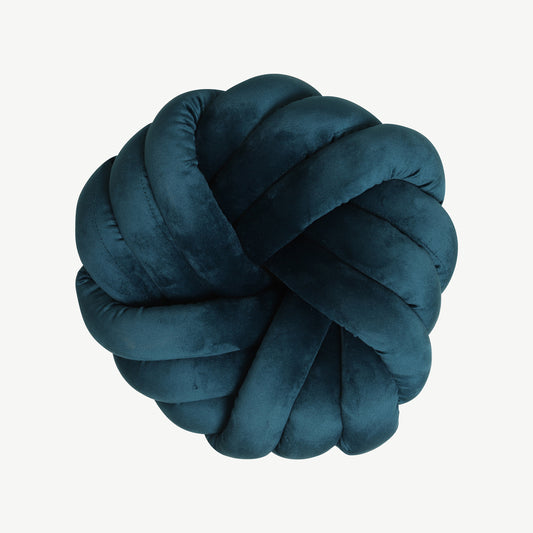 Petrol Blue knot cushion