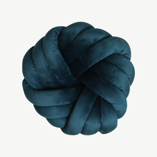 Petrol Blue Knot Cushion