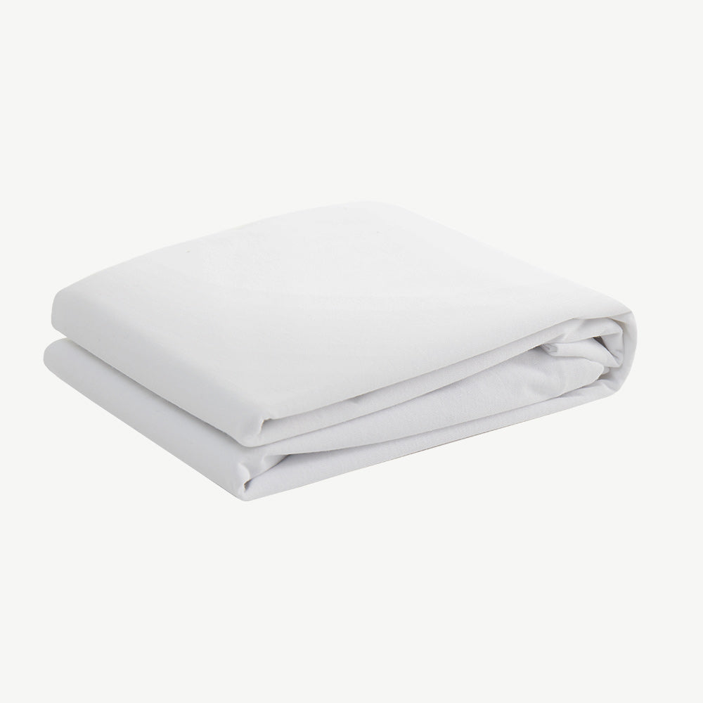 Pillow protector and case in white