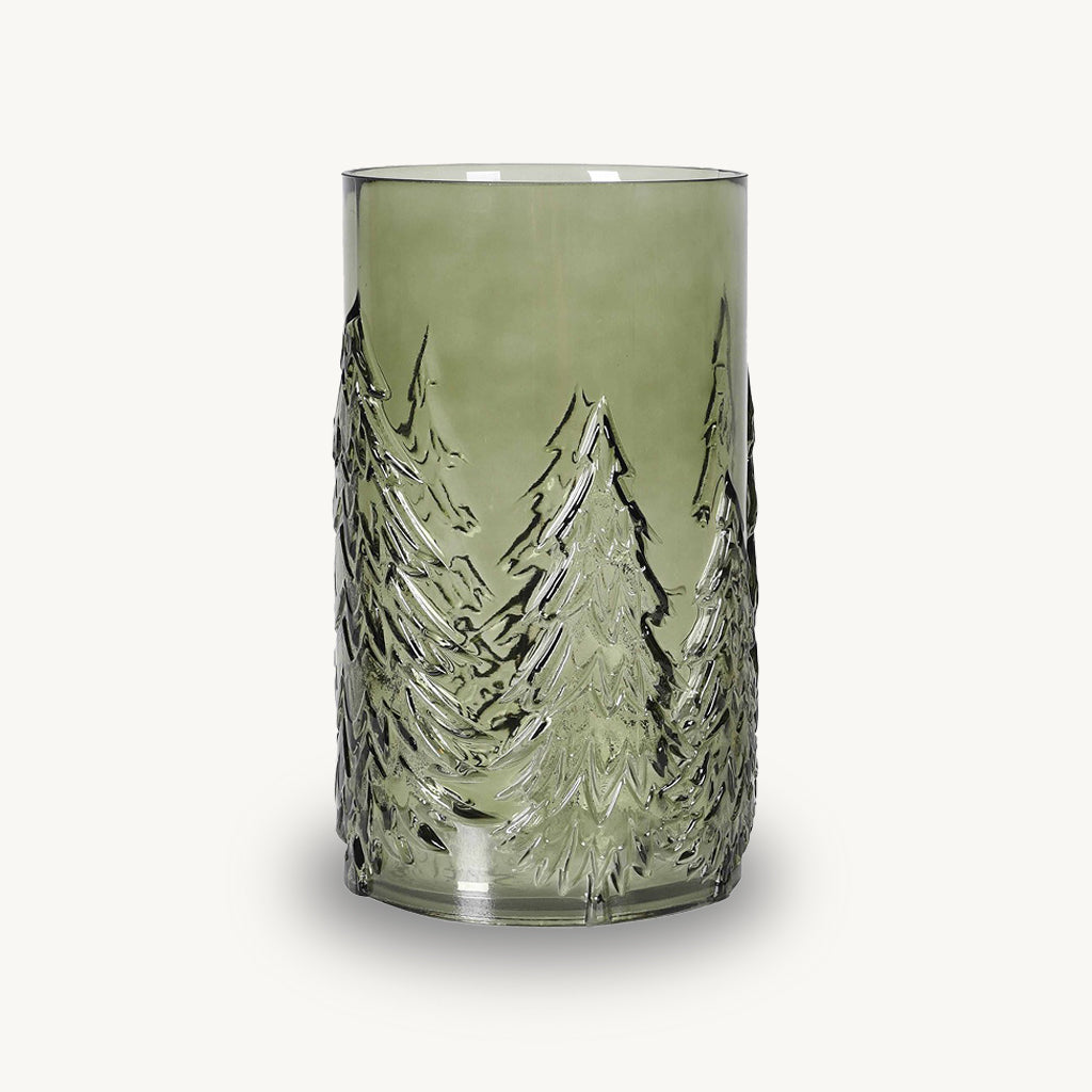 Pine Forest Glass Candle Holder