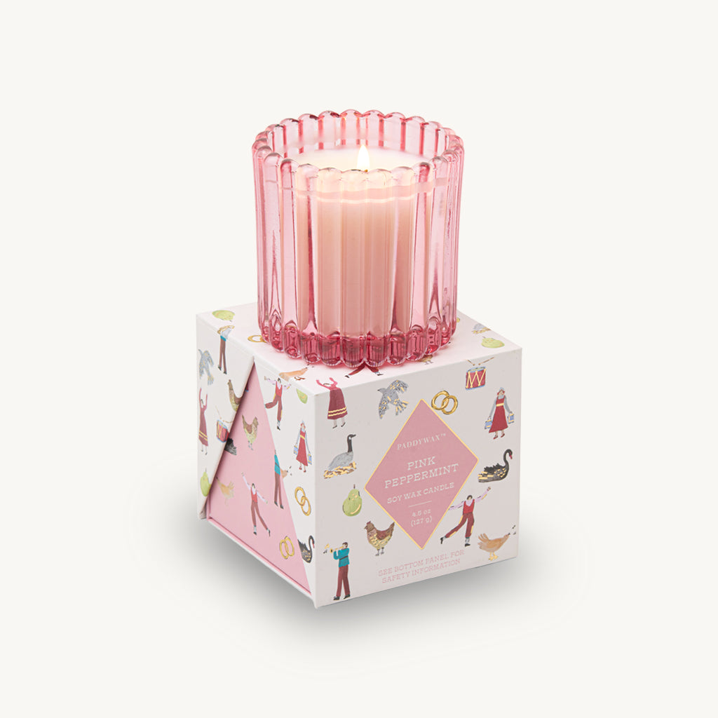Pink Peppermint Christmas Soy Candle