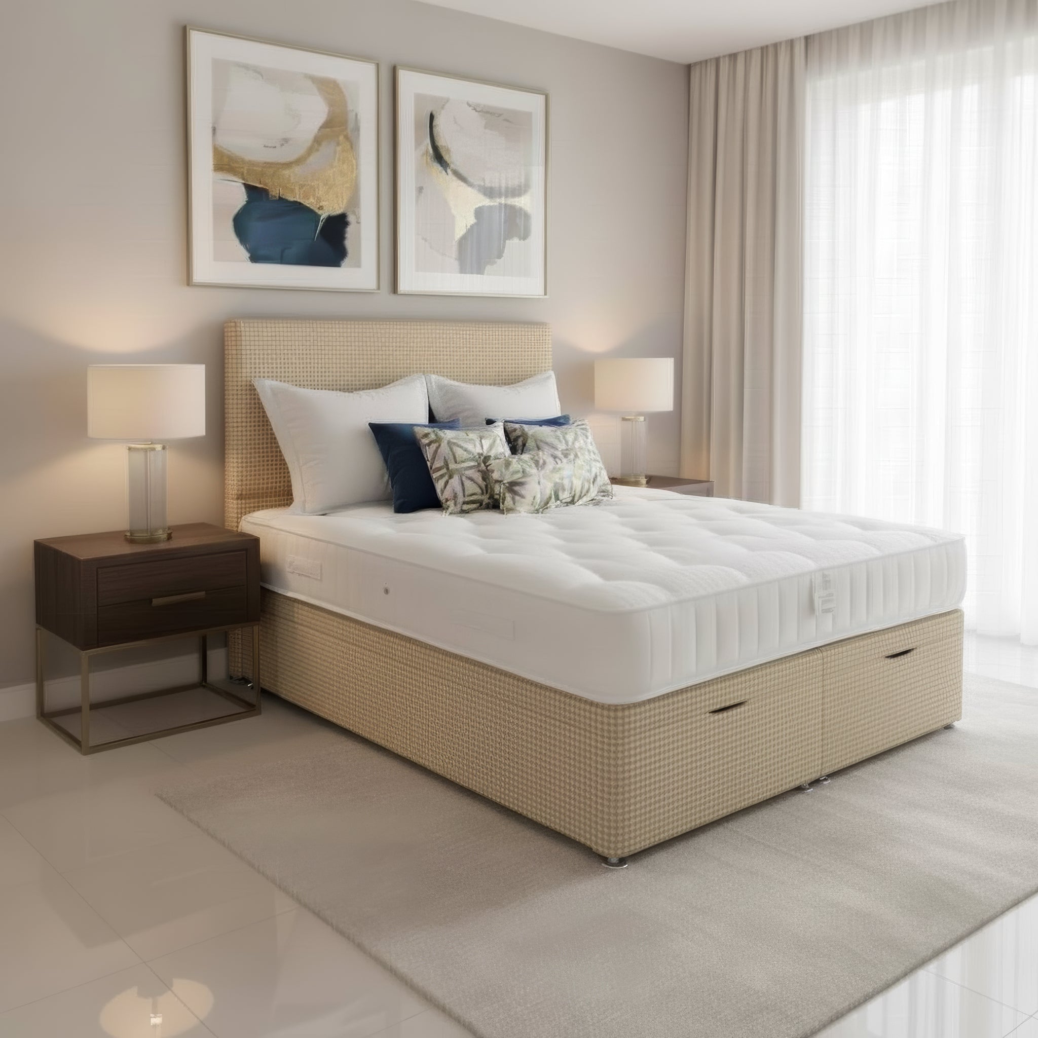 Arighi Bianchi Ottoman Prarie Bed in Ascot Biscuit