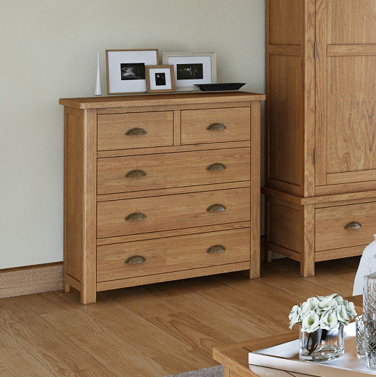 Florence 2+3 Drawer Chest in Oak