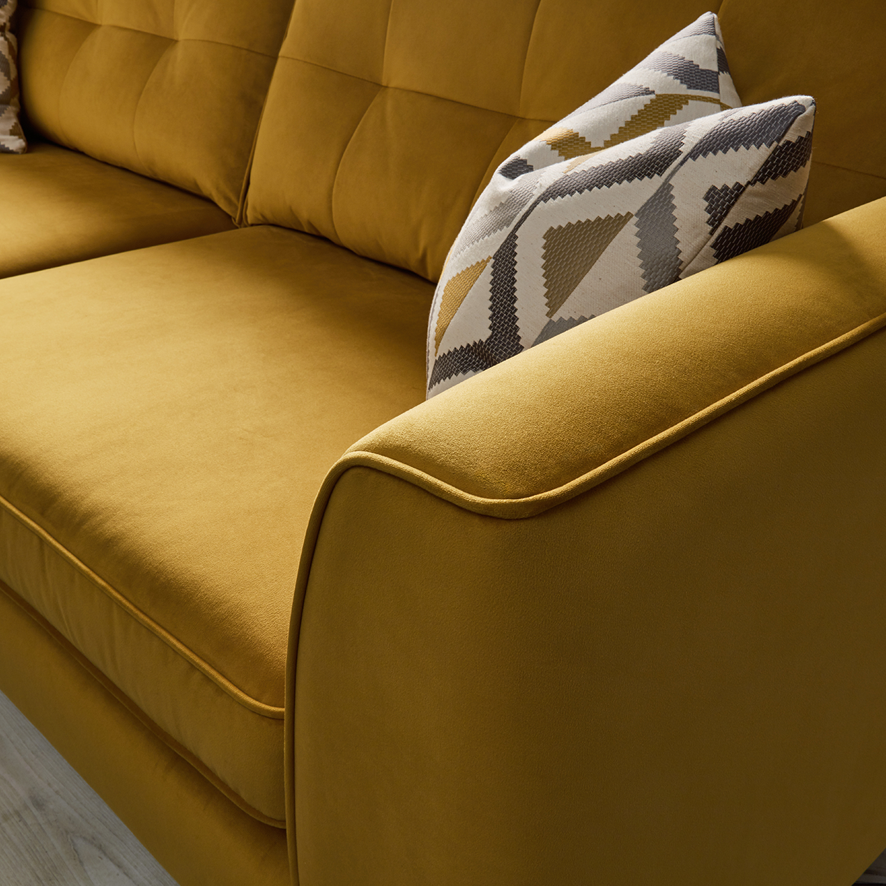 Purley Large Sofa 1 in Plush-Velvet-Turmeric