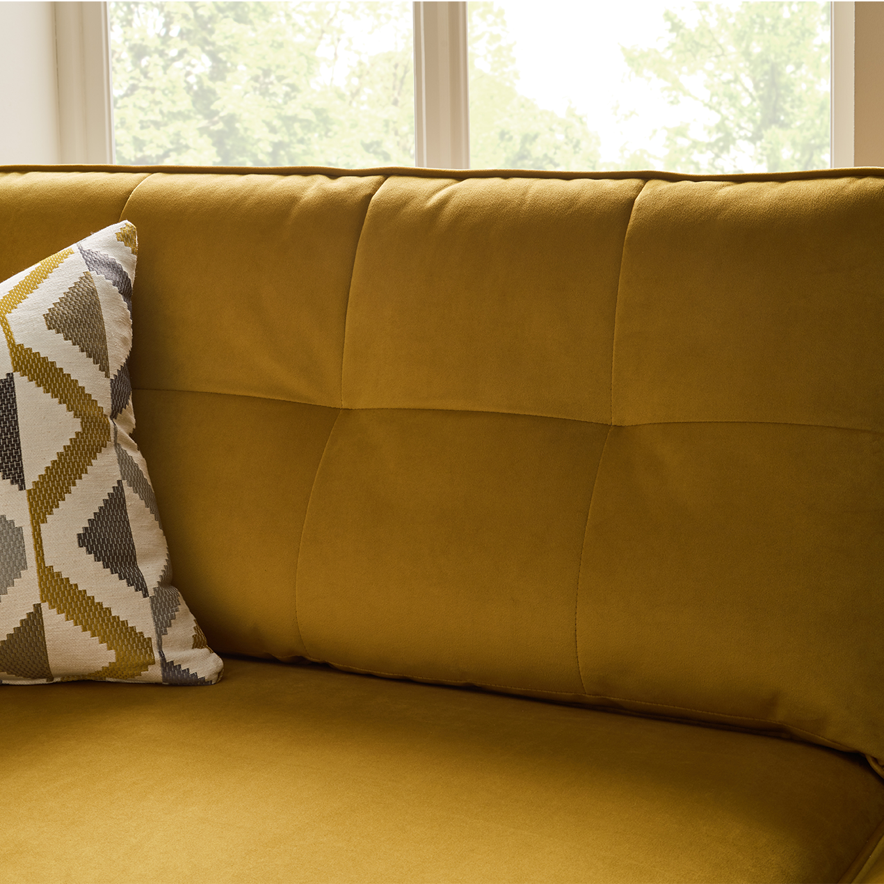 Purley Large Sofa 1 in Plush-Velvet-Turmeric