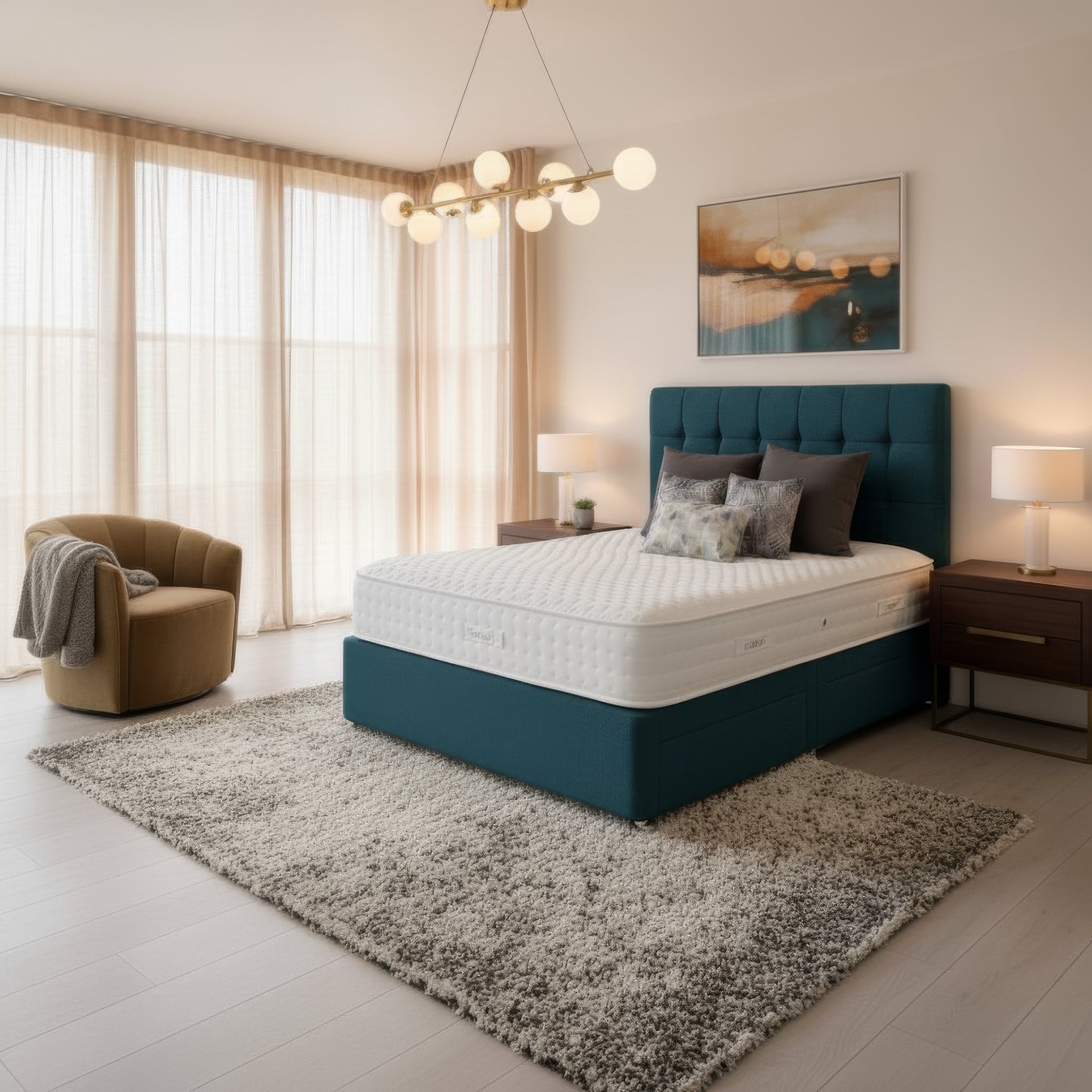 Arighi Bianchi 4 Drawer Broadway Bed in Daytona Ocean