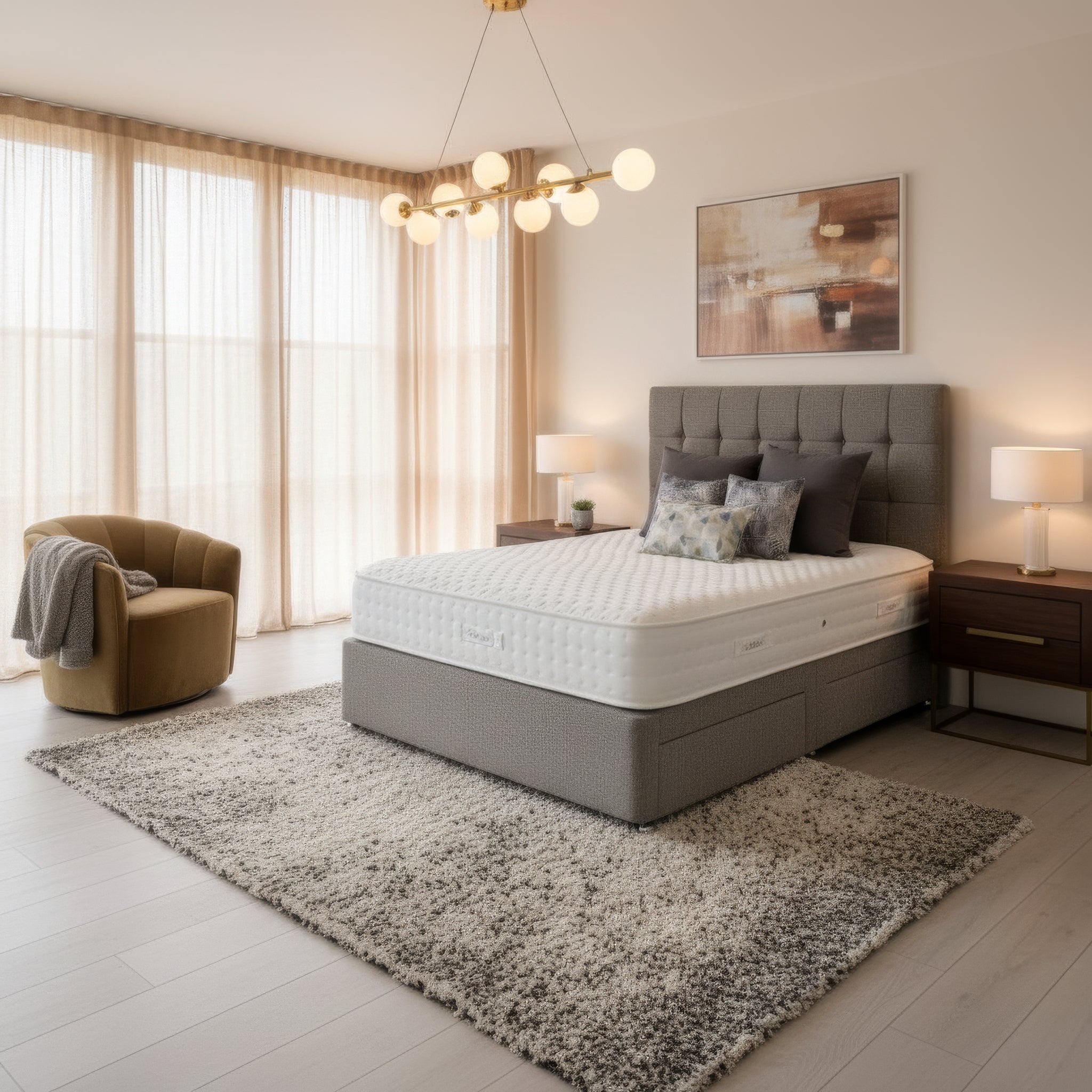 Arighi Bianchi Broadway Headboard in Daytona Silver