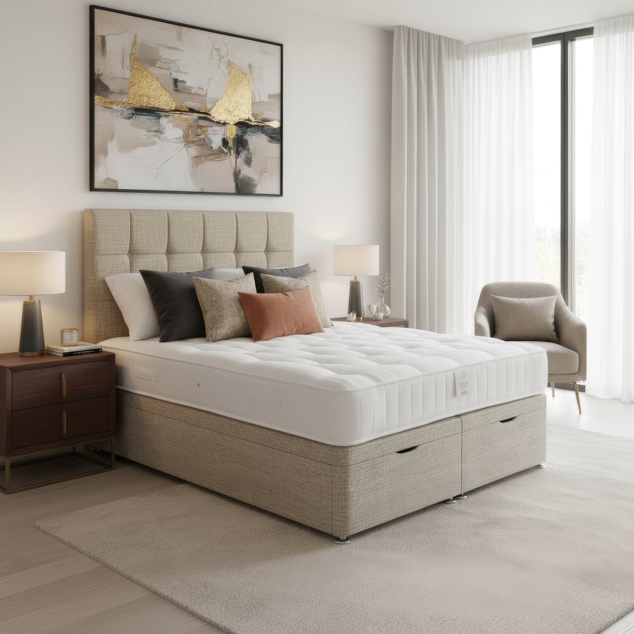 Arighi Bianchi Ottoman Broadway Bed in Alaska Silver